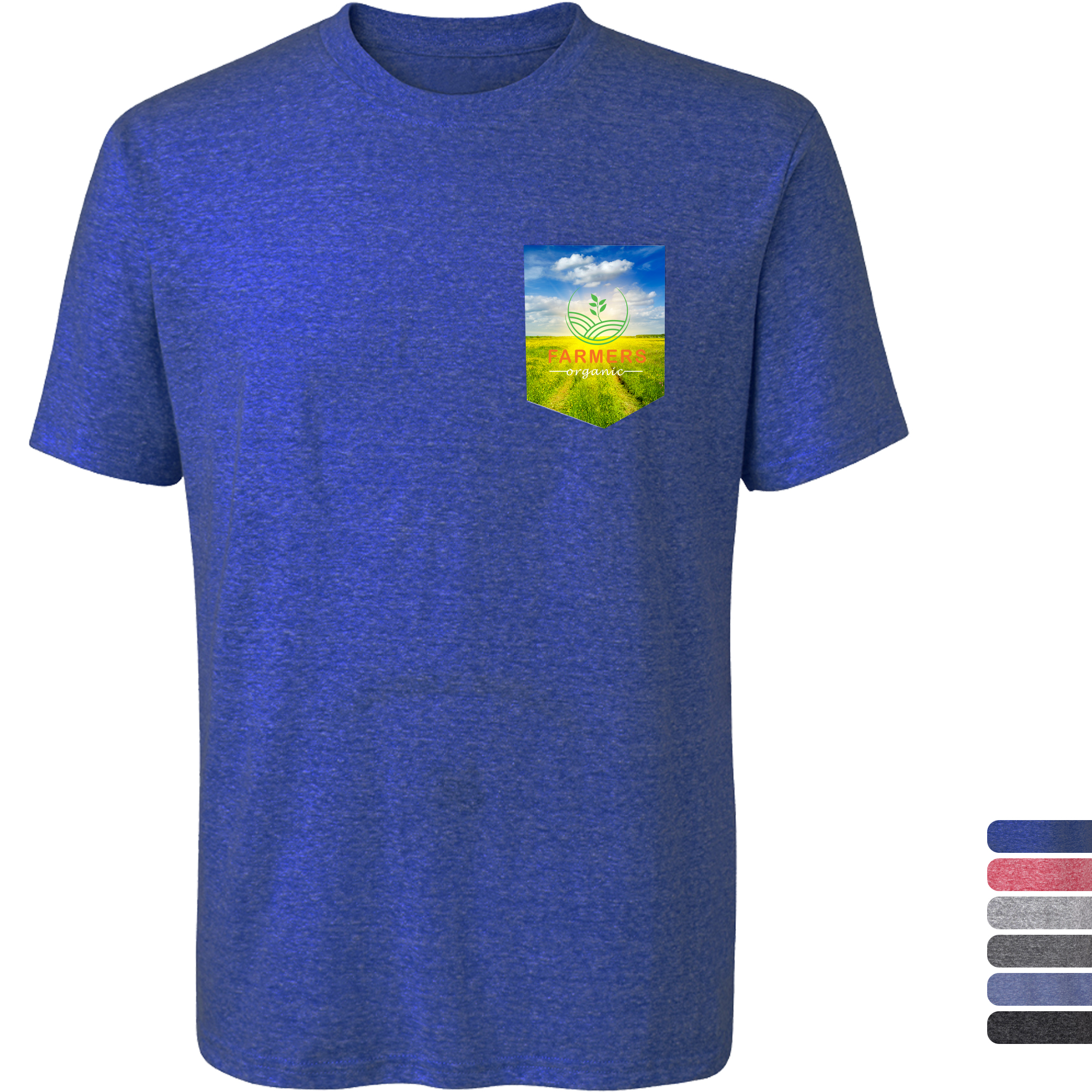 Product Photo 1 Short Sleeve Crew Neck Tri-Blend Full Color Pocket Unisex Tee