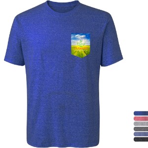 Short Sleeve Crew Neck Tri-Blend Full Color Pocket Unisex Tee - BG2001