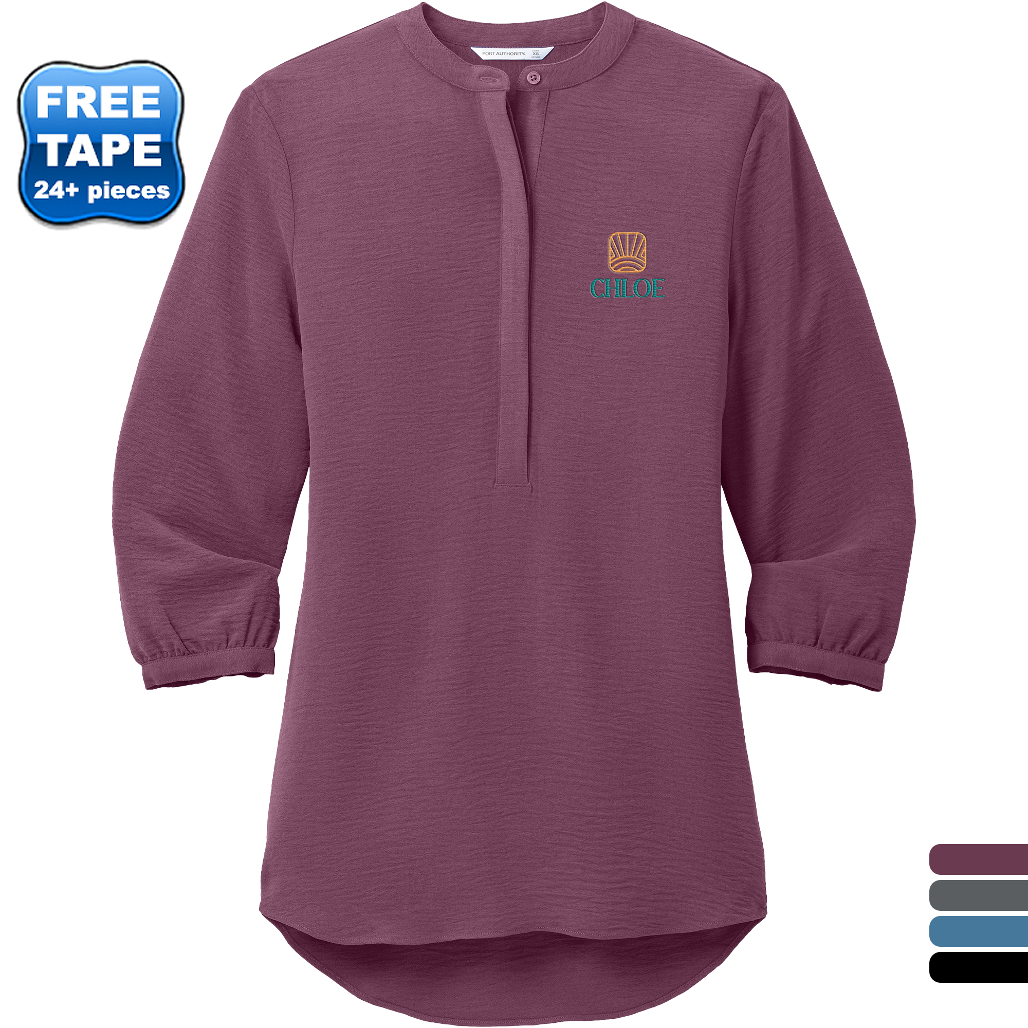 Product Photo 1 Port Authority® 3/4-Sleeve Textured Crepe Ladies' Tunic