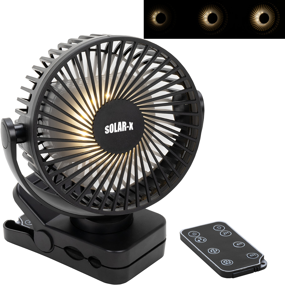 Product Photo 1 Zephyr Clip Fan w/ Power Bank, Light & Remote Control