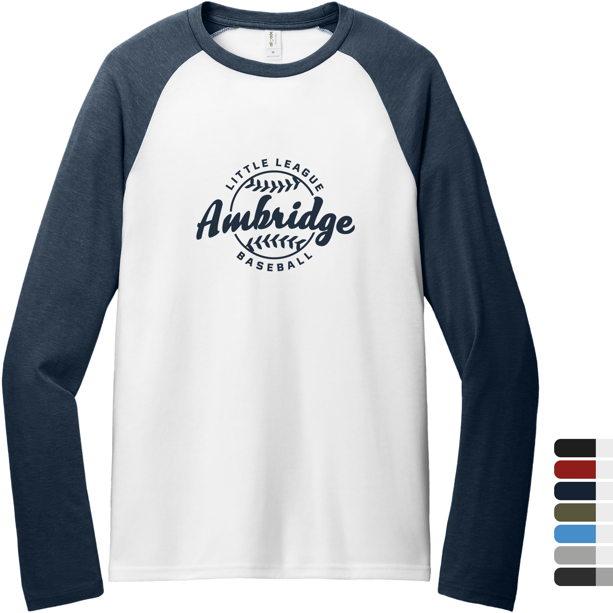 Product Photo 1 Allmade® Tri-Blend Long Sleeve Colorblock Raglan Unisex Tee