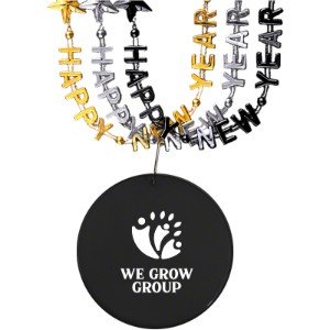 Happy New Year Party Bead Necklace with Medallion - AH1730