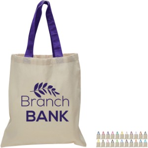 Economical Cotton Tote Bag with Colored Handles - SB2568