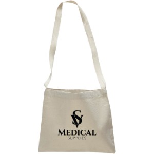 Small Canvas Natural Messenger Bag with Long Handles - SB2573