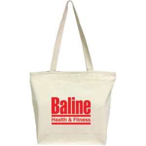Medium Canvas Natural Zipper Tote Bag - SB2580