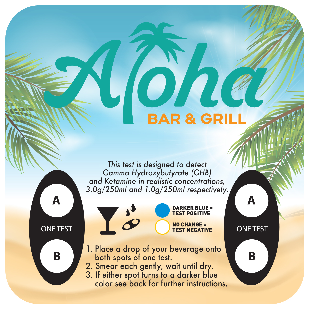 Product Photo 1 Drink Spiking Drug Detection Coaster