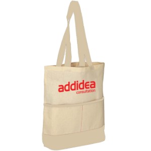 Natural Lightweight Accent Color Tote - SB2596