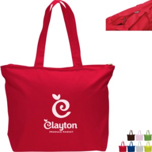 Colored Cotton Zipper Tote Bag - SB2615