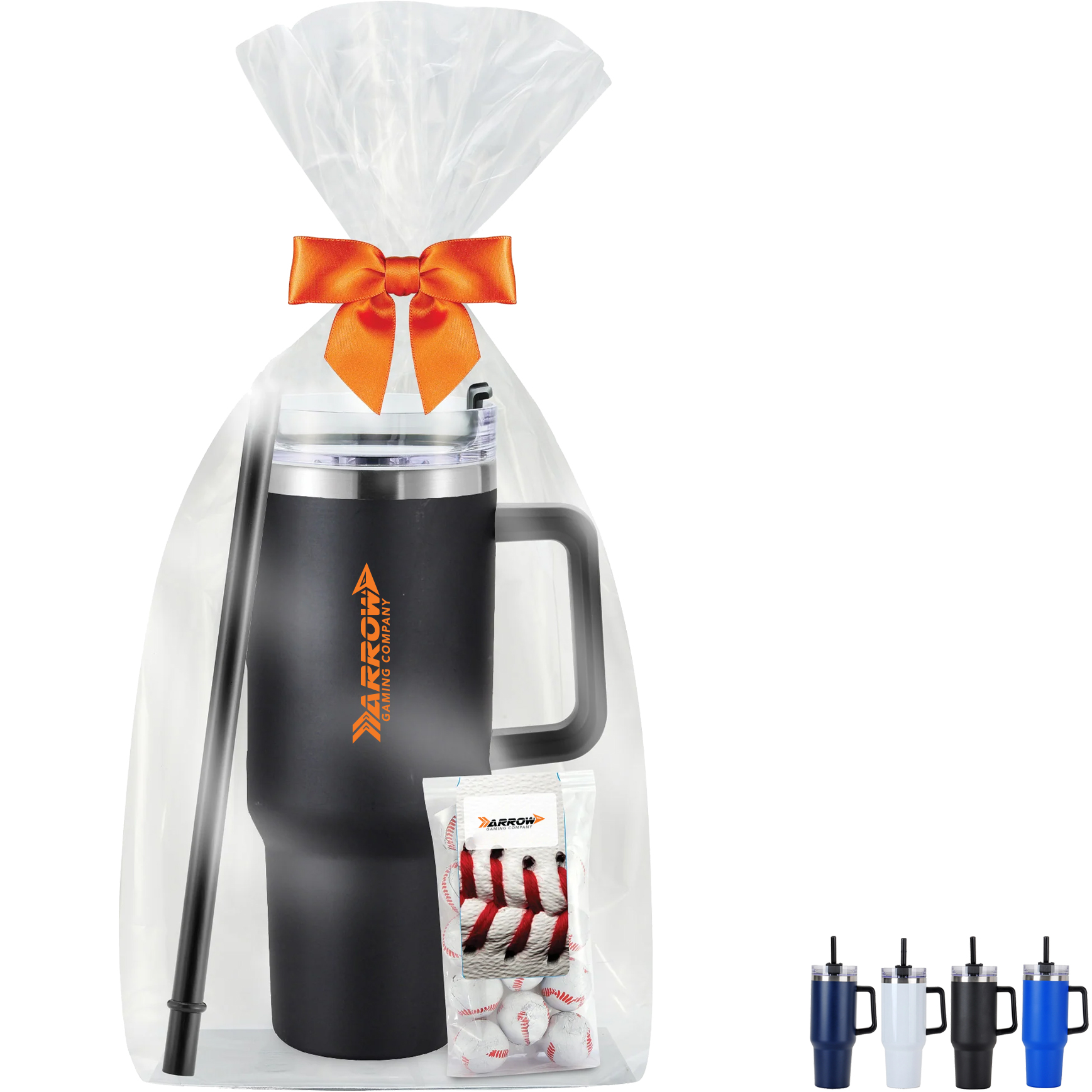 Product Photo 1 Chocolate Baseballs & Tapered Tumbler w/ Straw Gift Set