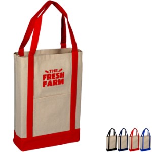 Colored Canvas Two Tone Deluxe Tote Bag - SB2622