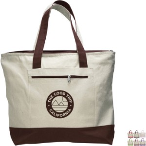 Zipper Cotton Colored Tote Bag - SB2637