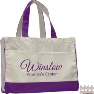 Classy Colored Tote Bag with Contrasting Handles and Trim - SB2641