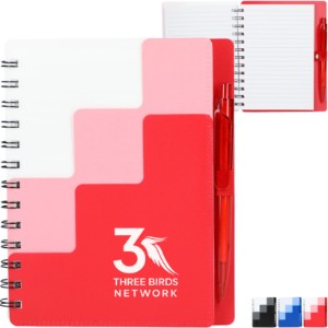 Recycled Pace Spiral Notebook w/ Pen, 5" x 7" - BT2126