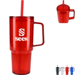 Lucien Recycled Acrylic Travel Mug w/ Straw, 40oz. - BT2302