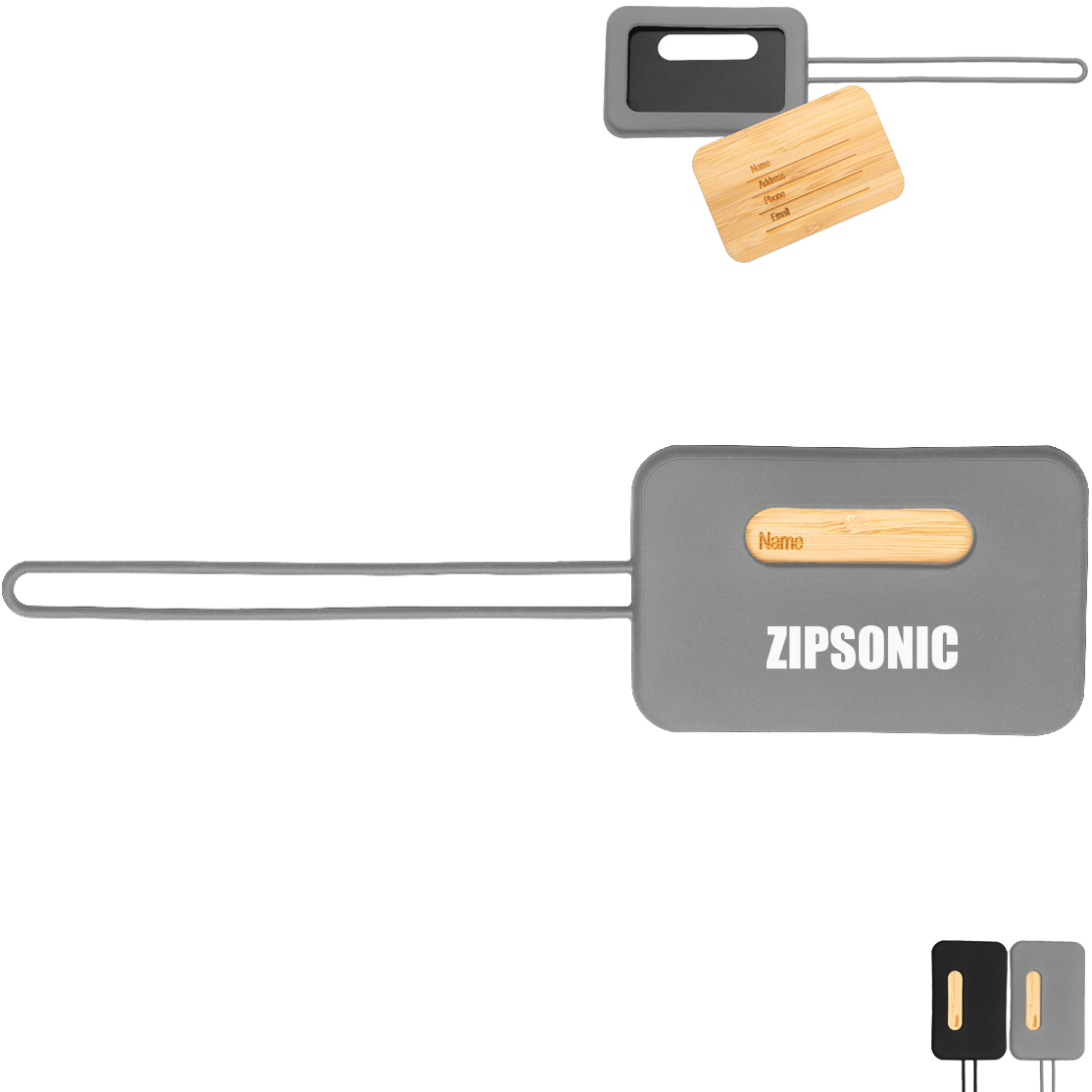 Product Photo 1 First Class Bamboo & Silicone Luggage Tag