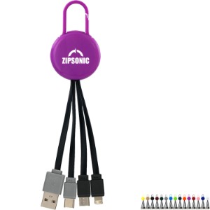 Colorful Clip Dual Input 3 in 1 Charging Cable - AL8413