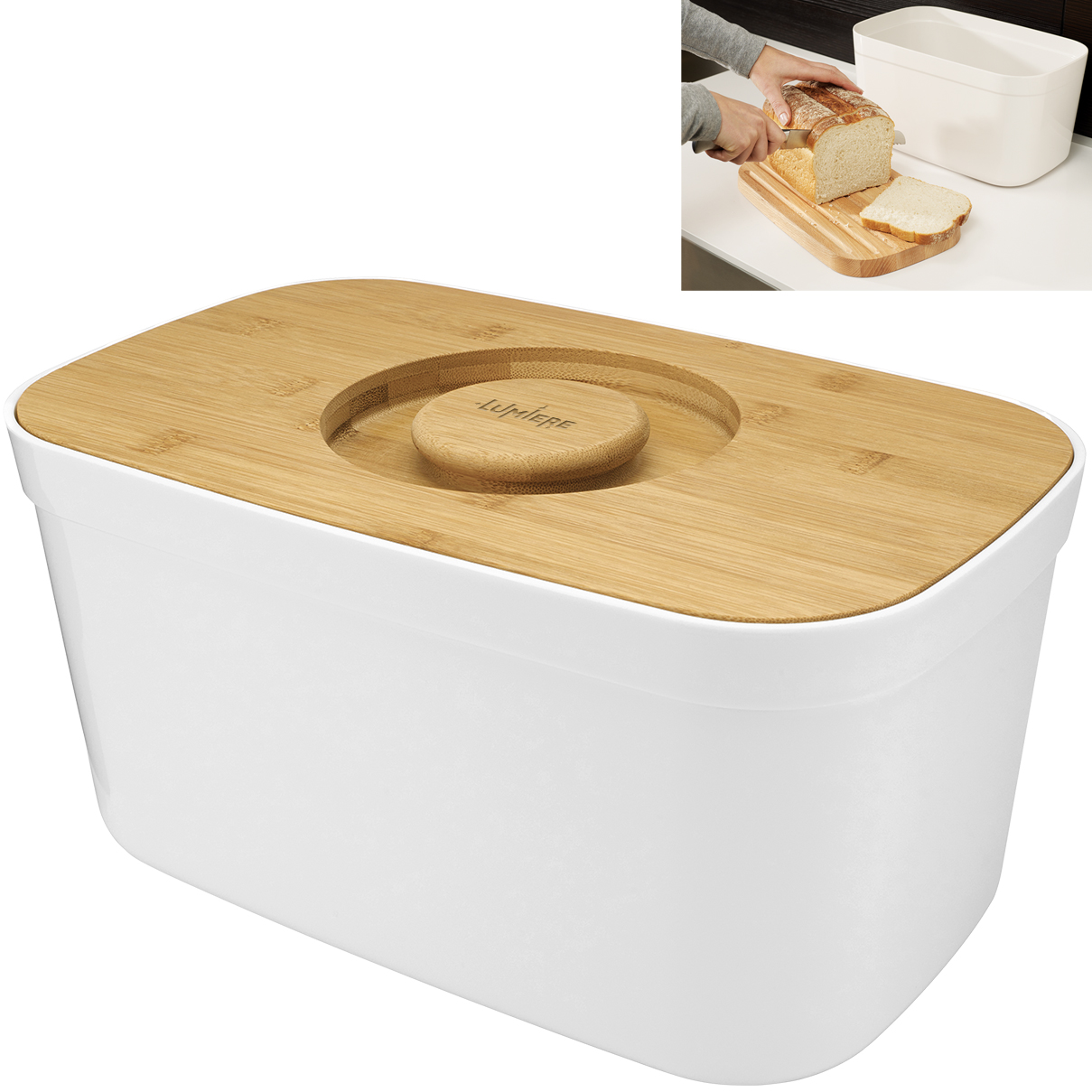 Product Photo 1 Joseph Joseph® Bread Bin w/ Bamboo Lid