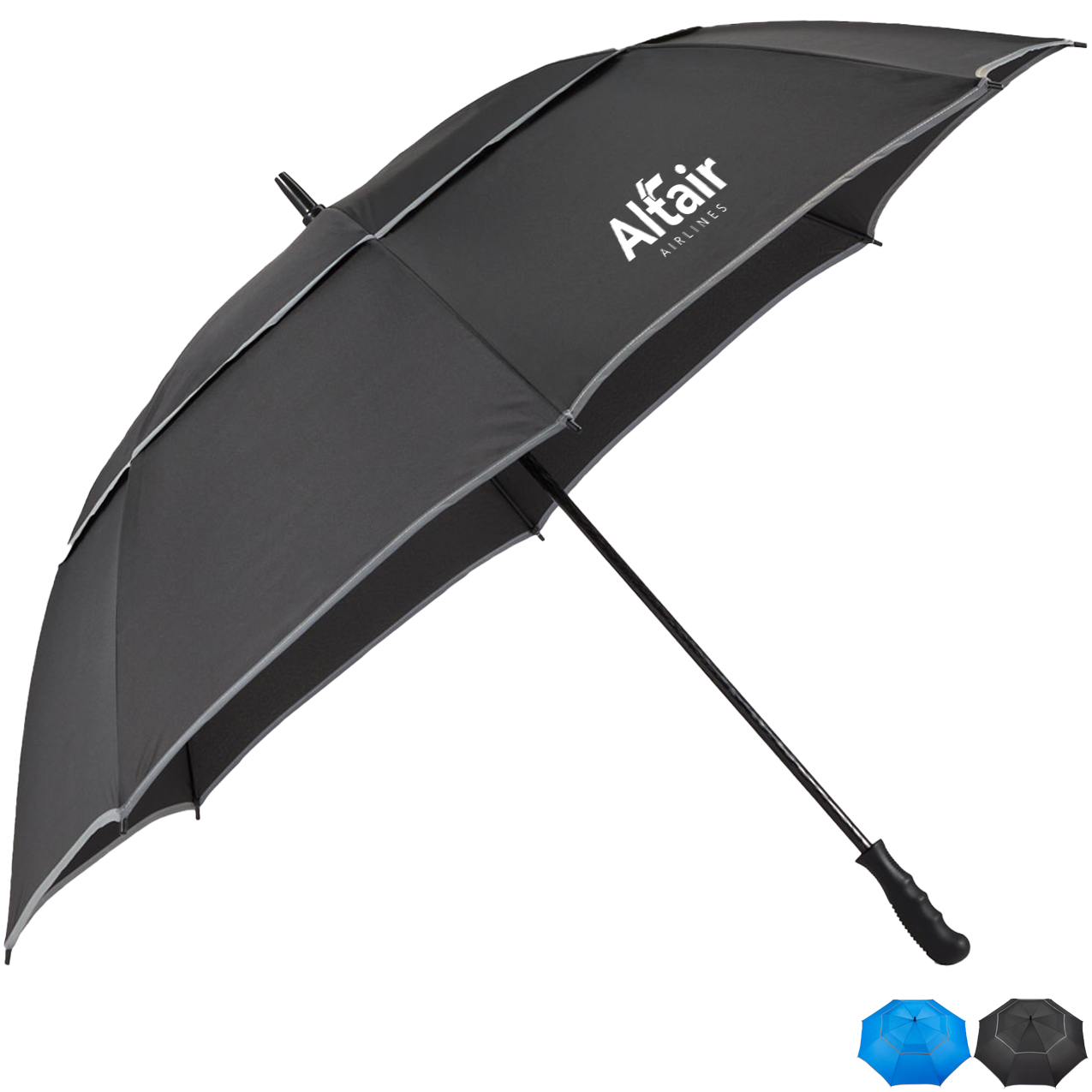 Product Photo 1 Reflective Trim rPET Manual Open Golf Umbrella, 62" Arc