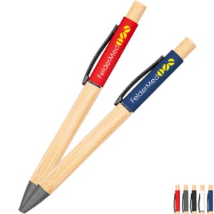 Bamboo Barrel Pen with Gun Metal Clip - HH4362