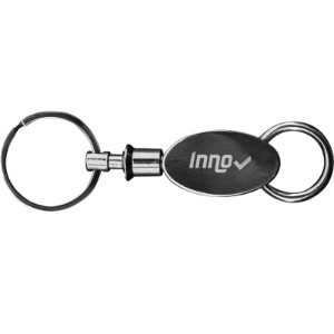 Gunmetal Elliptical Key Chain - HH4385
