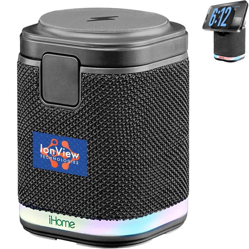 Product Photo 1 iHome® Dual Wireless Charging Stand w/ Bluetooth Speaker