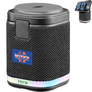 iHome® Dual Wireless Charging Stand w/ Bluetooth Speaker - HG1189