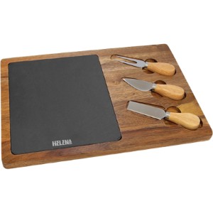 Flair Rectangle Acacia Wood & Slate Cheese Tool Set - ZP1201