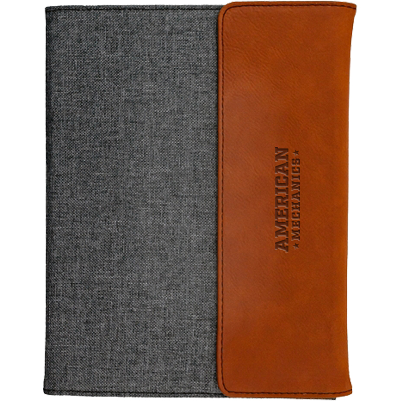 Product Photo 1 Rustic Faux Leather & Canvas Portfolio, 7"x9"