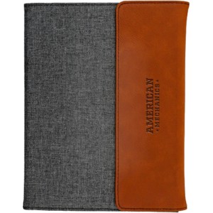 Rustic Faux Leather & Canvas Portfolio, 7"x9" - ZP1202