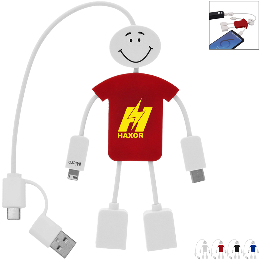 Product Photo 1 Techmate 3-in-1 Charging Cable & USB Hub 2.0