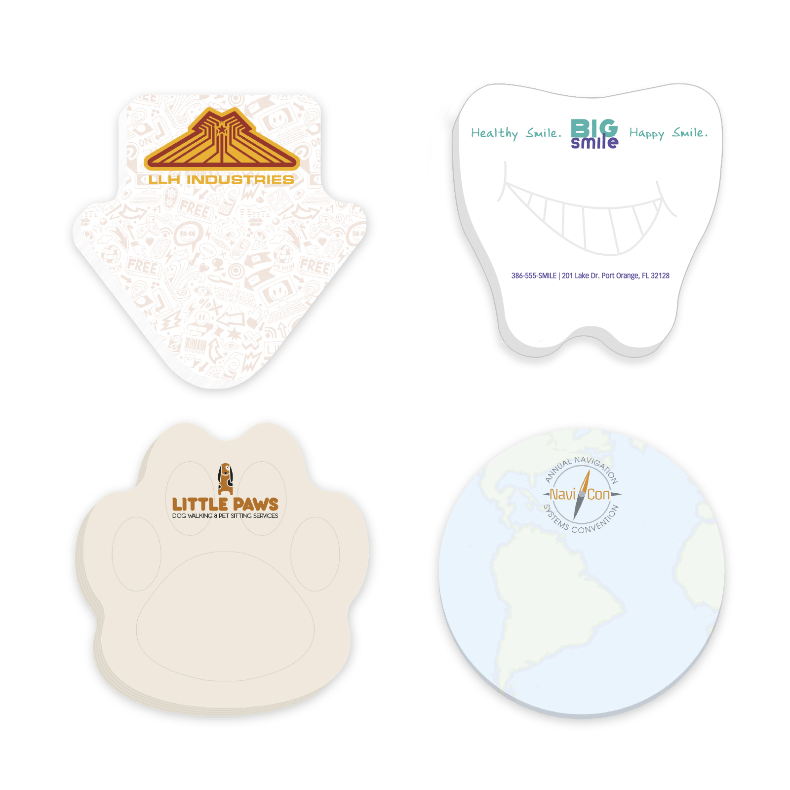 Product Photo 1 Souvenir® Sticky Note™Custom Shape Die Cut Pad, 3" x 3" 50 Sheet