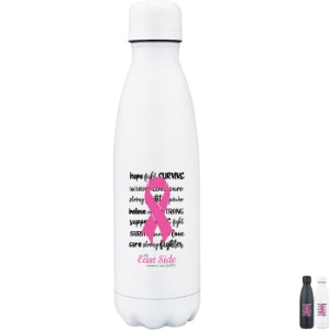 Breast Cancer Awareness Ribbon Steel Twist Water Bottle, 17oz. - UL1216