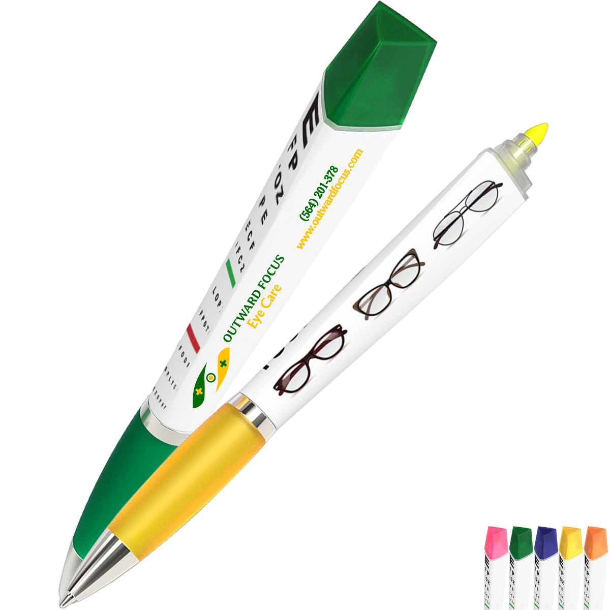 Product Photo 1 Eye Doctor Design Square Pen™ With Highlighter
