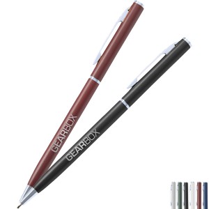 Slim Metal Silver Twist Action Pen - UL1260