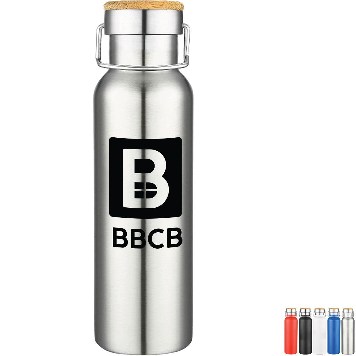 Product Photo 1 Chillguard Wood-Top Stainless Steel Bottle, 20oz.