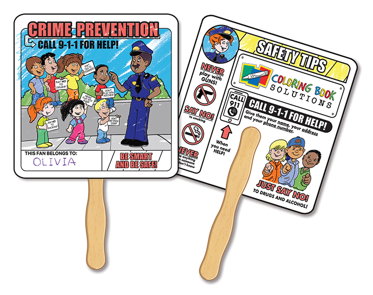 Product Photo 1 Crime Prevention Coloring Hand Fan