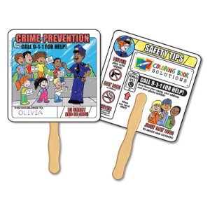 Crime Prevention Coloring Hand Fan - CB4600