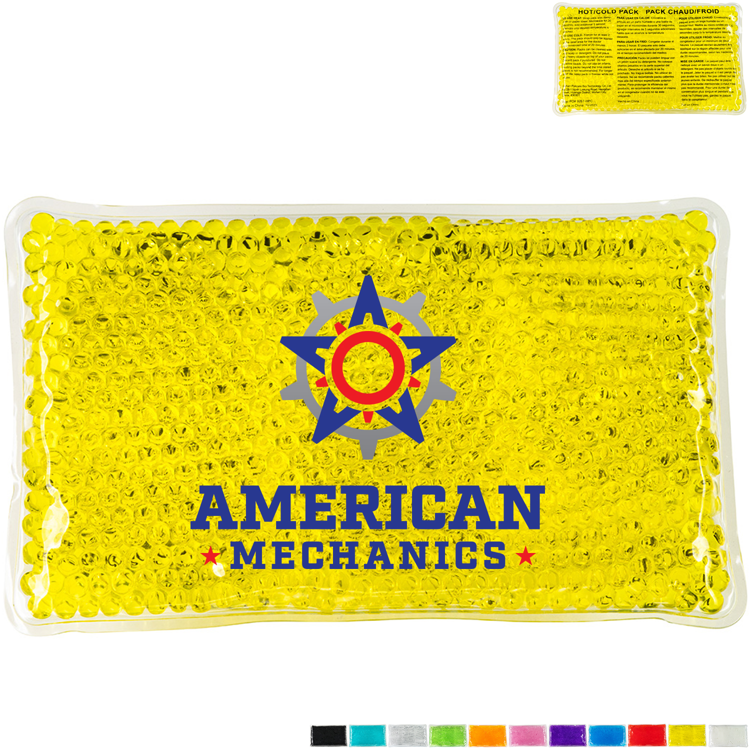 Product Photo 1 Rectangle Large Aqua Pearls™ Full Color Hot & Cold Pack