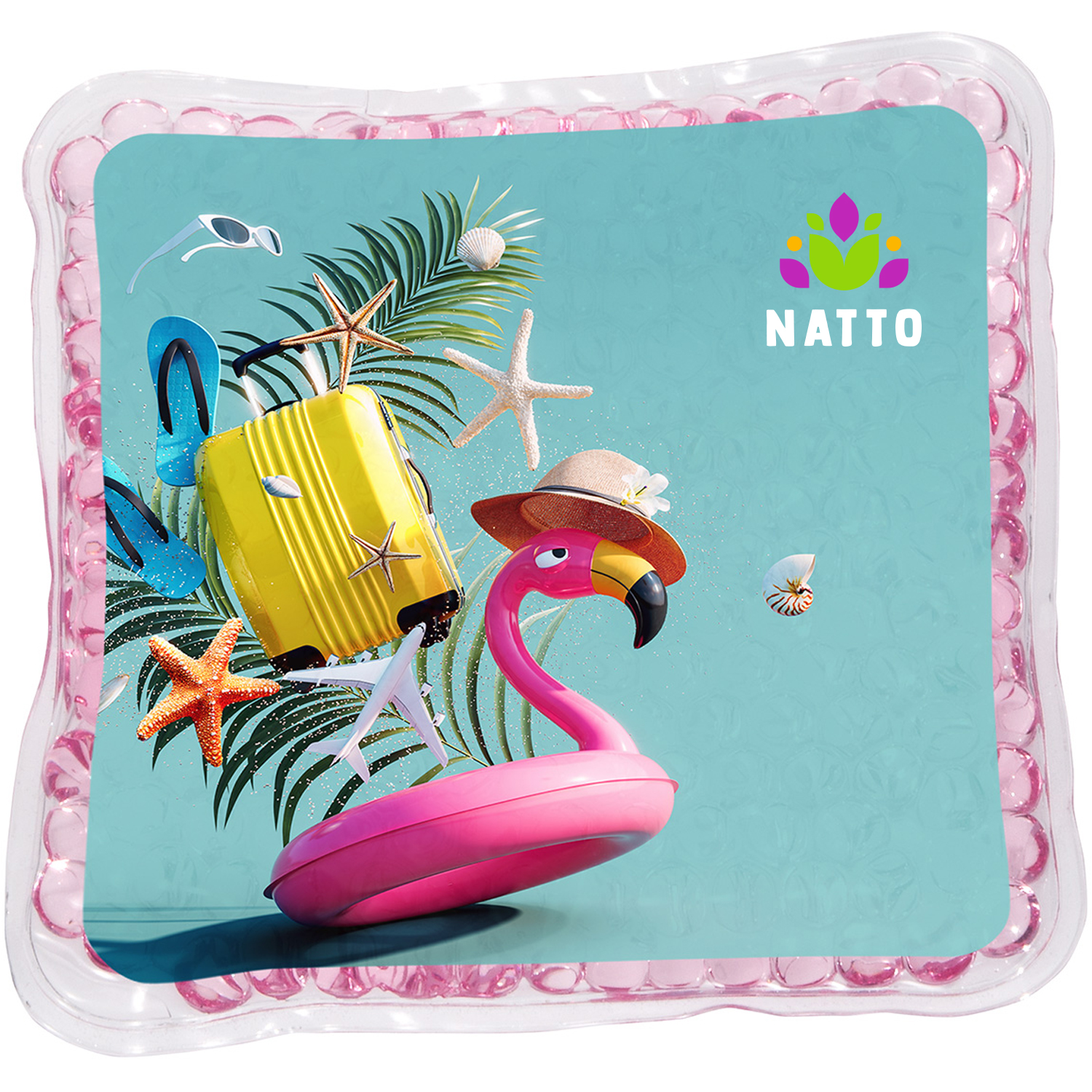 Product Photo 1 Pink Flamingo Tube Square Aqua Pearls™ Hot & Cold Pack