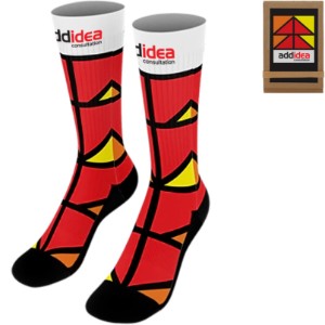 Dye-Sublimated 100% Polyester Socks w/ Tri-Fold Packaging - SZ1265