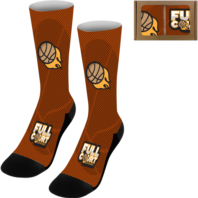 Product Photo 1 Two Pairs of Dye-Sublimated 100% Polyester Socks in Window Box