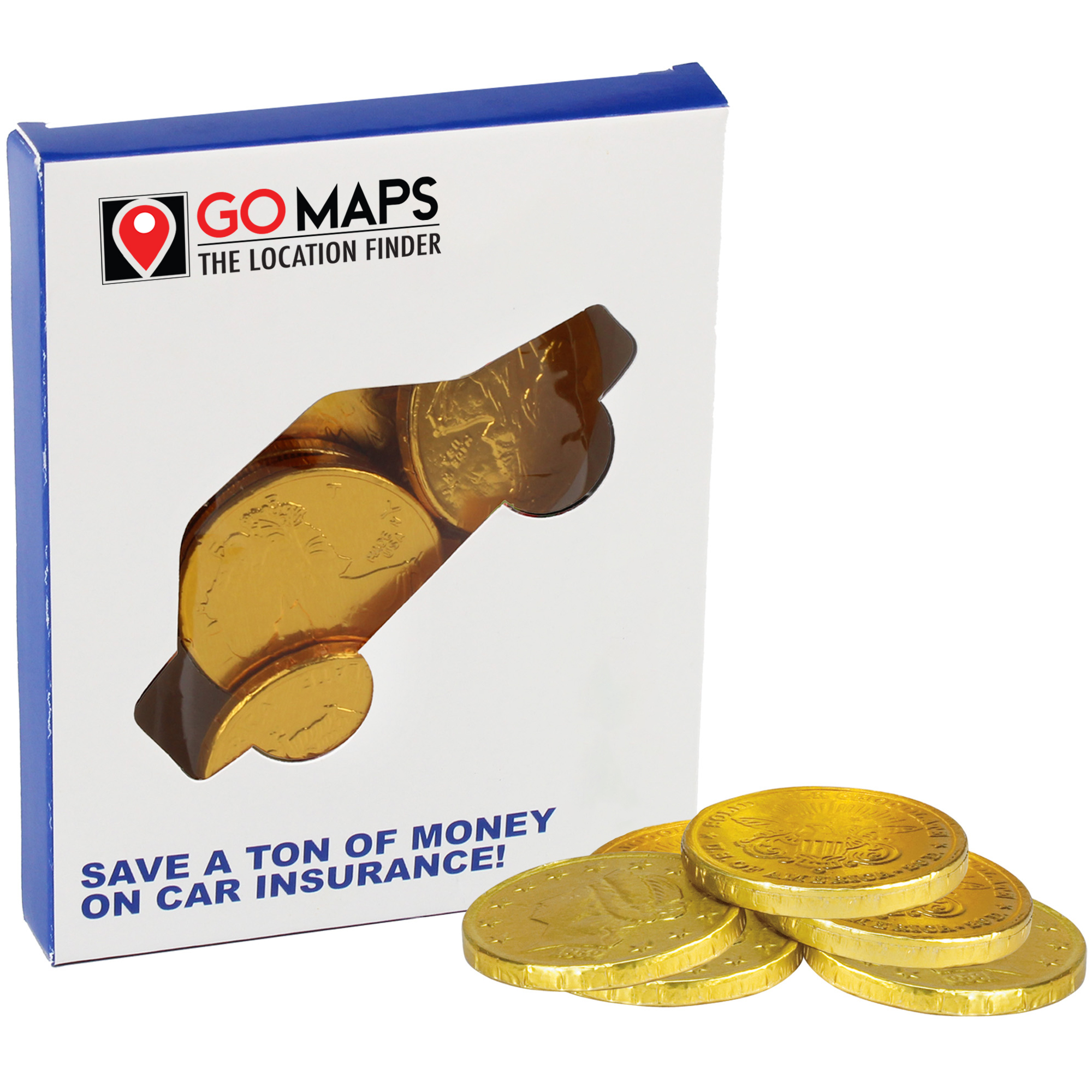Product Photo 1 Gold Chocolate Coins in Car Window Box