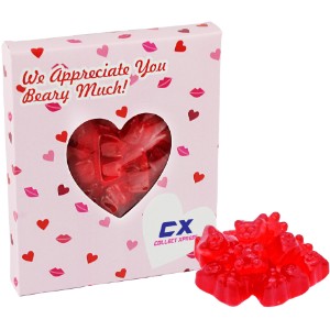 Red Gummy Bears in Heart Window Box - MD9616