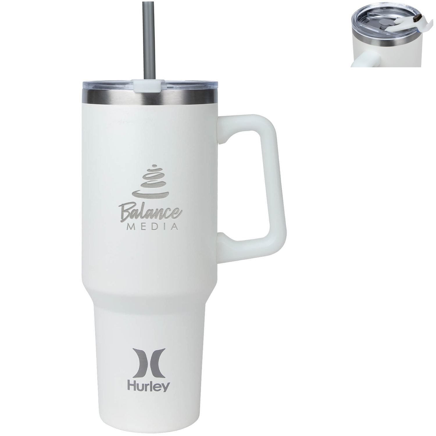 Product Photo 1 Hurley® Oasis Vacuum Insulated Travel Mug w/ Straw, 40oz.