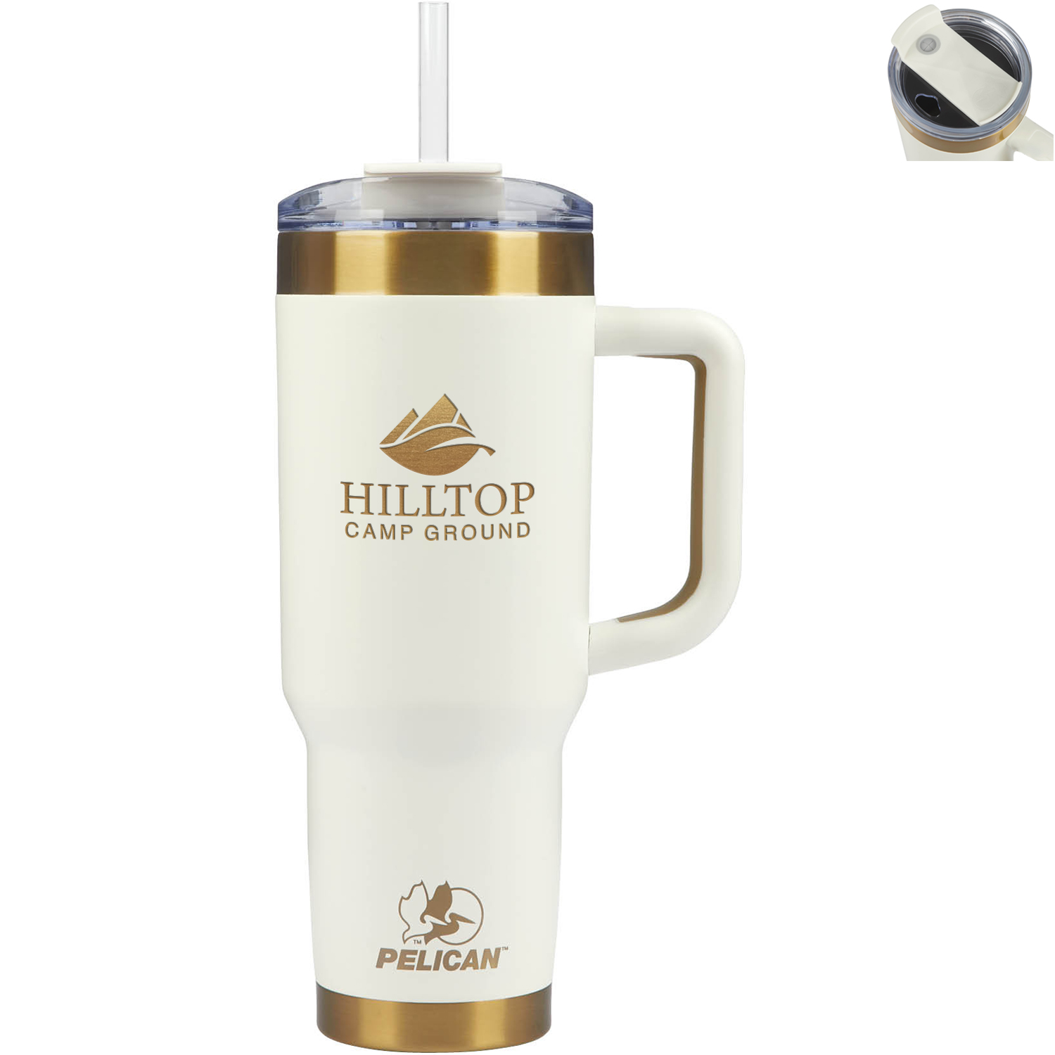Product Photo 1 Pelican™ Porter Double Wall Stainless Steel Travel Mug w/ Straw, 40oz.