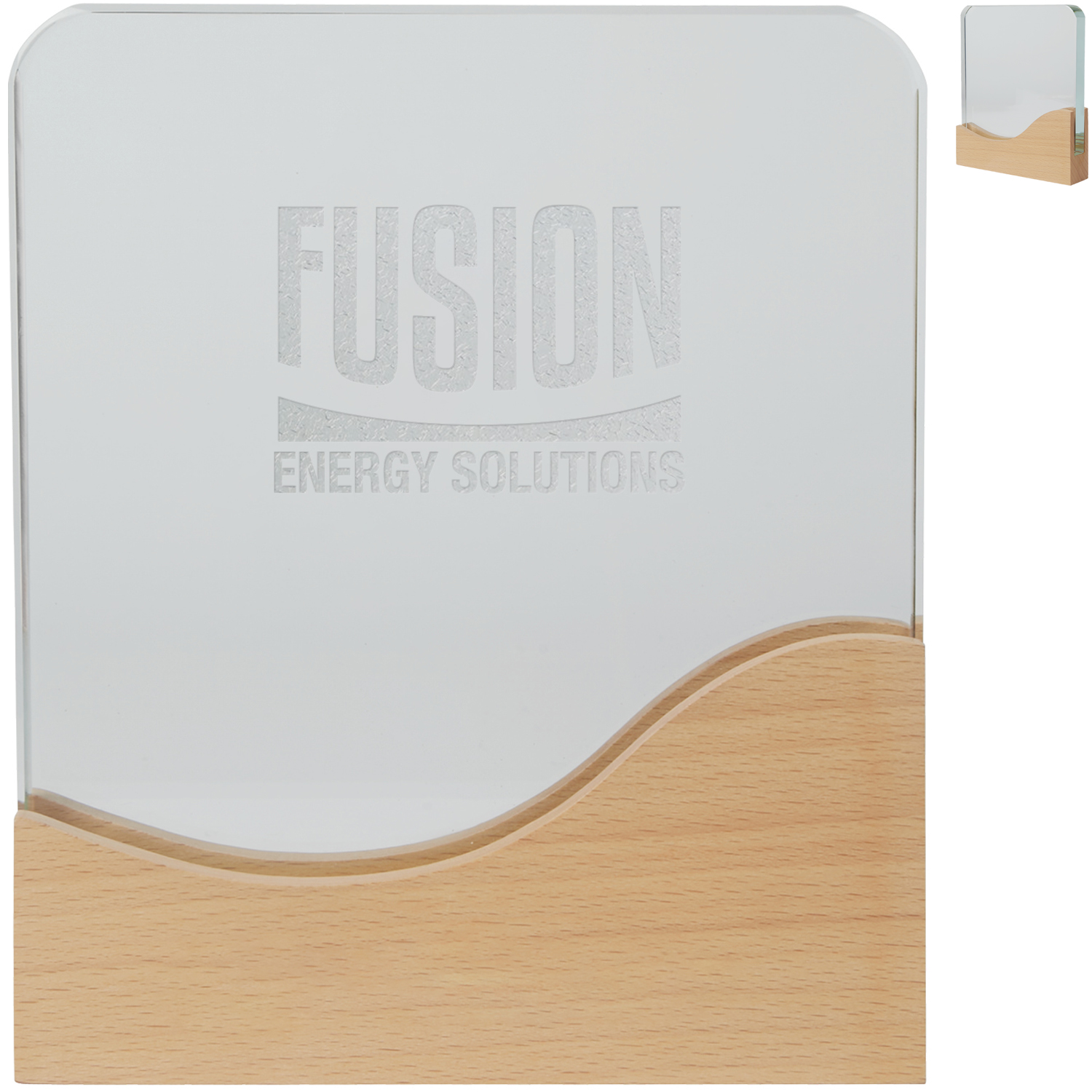 Product Photo 1 Ola Crystal Award w/ Wood Base