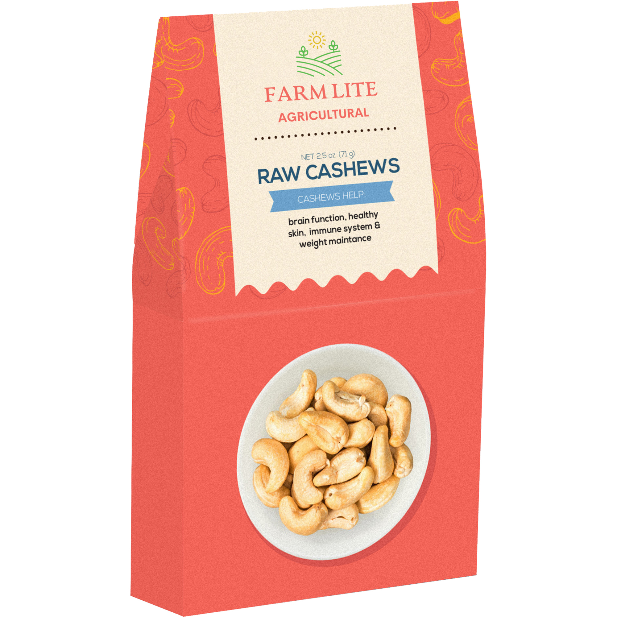 Product Photo 1 Raw Cashews Health & Wellness Gable Box, 2.5 oz.