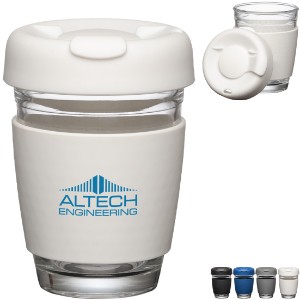 Retiro Borosilicate Glass Tumbler with Silicone Lid, 8oz. - KR2345