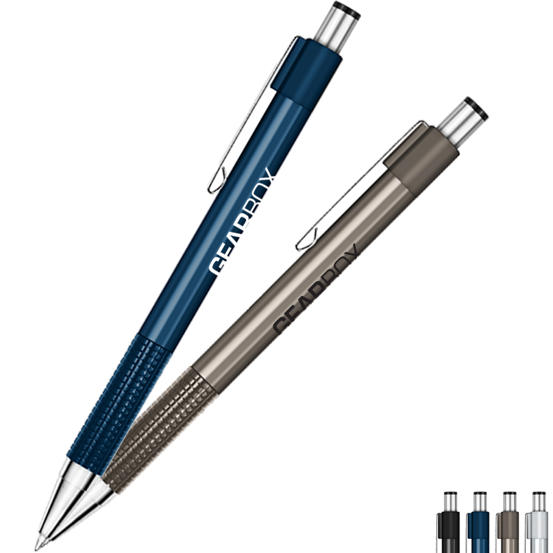 Product Photo 1 Zebra Aluminum Barrel Retractable Ball Point Pen with Stainless Steel Trim & Textured Grip