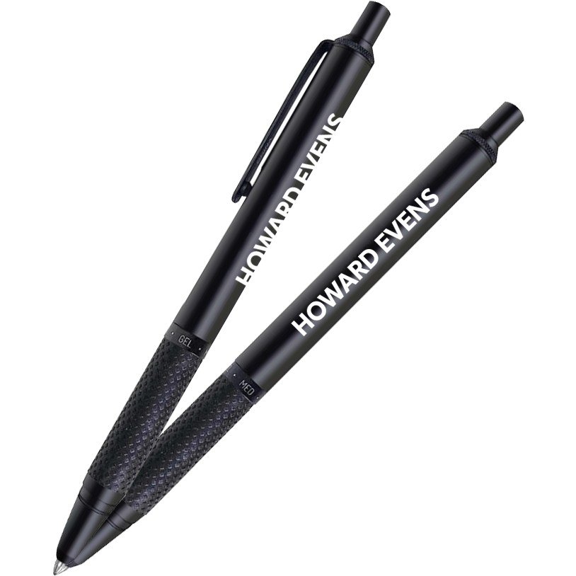 Product Photo 1 Zebra Black Brass Retractable Gel Pen with Rubber Grip